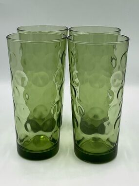 Vintage Hazel-Atlas Green Eldorado Tumblers Set of 4